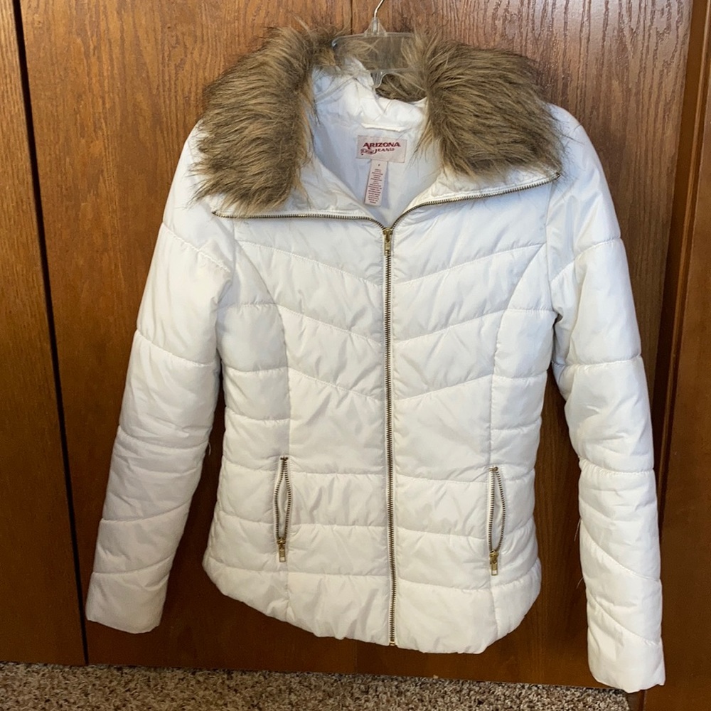 Arizona Jeans coat with faux fur collar Size S